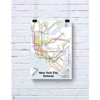 New York City Subway Map Print - Original Kunst Poster von FiftyThreeStudio