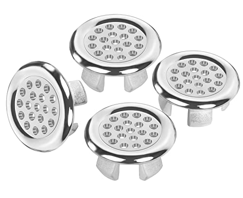 4 Stück Universelle Waschbecken Überlauf Abdeckung Raster Design Waschbecken Überlauf Ring Sinken Überlauf Ring Plastik Überlaufblende für Waschbecken Badezimmer Spüle Badewanne (Masche) von Figarge