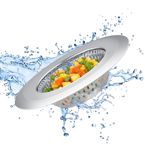 Figarge 3 Stück abflusssieb küchenspüle Edelstahl spülbecken sieb für Küchen, Bäder, Waschbecken Verhindern Sie Verstopfungen Duschsieb Abfluss Haare Leicht zu reinigen Abfluss Sieb (9cm) von Figarge