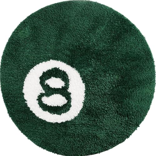 Figarge Badematte Billard 8 Ball Teppich rutschfeste Anti-Schimmel-Matte 60 x 60 cm Y2K Wasserabsorbierende Matte Ultraweiche Mikrofaser Badteppich Coole Teppiche Raumdekoration Zubehör (Dunkelgrün) von Figarge