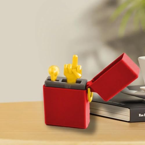 Lustiges Mittelfinger-Feuerzeug, Streichgeschenk Butan nachfüllbare Taschenlampe Feuerzeuge, verstellbare offene Flamme Feuerzeug, Pop-Up-Mittelfinger, Raucherentwöhnungskumpel, perfektes von Figskey