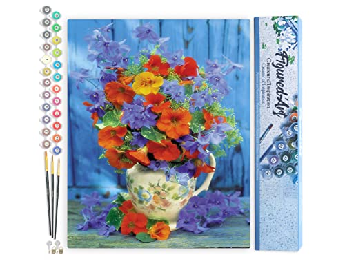 Figured'Art Malen Nach Zahlen Erwachsene Blumenstrauß in Orange und Lila - Paint by Numbers Basteln DIY Bastelset 40x50cm ohne Holzrahmen Figured'Art Malen Nach Zahlen Erwachsene Blumenstrauß in Orange und Lila - Paint by Numbers Basteln DIY Bastelset 40x50cm ohne Holzrahmen von Figured'Art