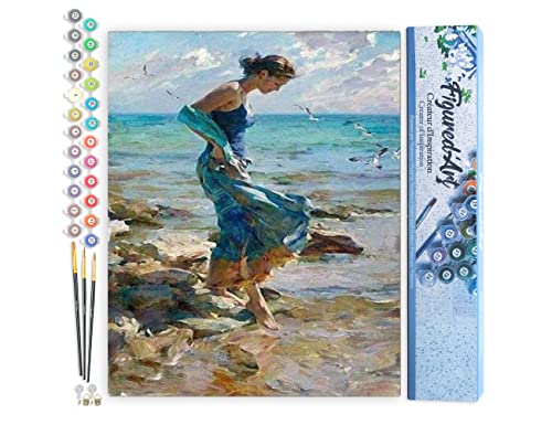 Figured'Art Malen Nach Zahlen Erwachsene Schritt ins Wasser - Paint by Numbers Basteln DIY Bastelset 40x50cm ohne Holzrahmen Figured'Art Malen Nach Zahlen Erwachsene Schritt ins Wasser - Paint by Numbers Basteln DIY Bastelset 40x50cm ohne Holzrahmen von Figured'Art