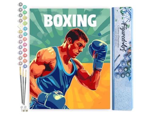 Figured'Art Malen Nach Zahlen Erwachsene Sportposter Boxen - Paint by Numbers Basteln DIY Bastelset 40x50cm ohne Holzrahmen Figured'Art Malen Nach Zahlen Erwachsene Sportposter Boxen - Paint by Numbers Basteln DIY Bastelset 40x50cm ohne Holzrahmen von Figured'Art