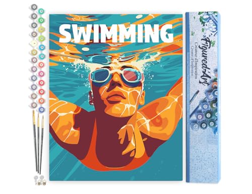 Figured'Art Malen Nach Zahlen Erwachsene Sportposter Schwimmen - Paint by Numbers Basteln DIY Bastelset 40x50cm ohne Holzrahmen Figured'Art Malen Nach Zahlen Erwachsene Sportposter Schwimmen - Paint by Numbers Basteln DIY Bastelset 40x50cm ohne Holzrahmen von Figured'Art