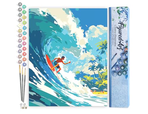 Figured'Art Malen Nach Zahlen Erwachsene Surfen in Hawaii - Paint by Numbers Basteln DIY Bastelset 40x50cm ohne Holzrahmen Figured'Art Malen Nach Zahlen Erwachsene Surfen in Hawaii - Paint by Numbers Basteln DIY Bastelset 40x50cm ohne Holzrahmen von Figured'Art