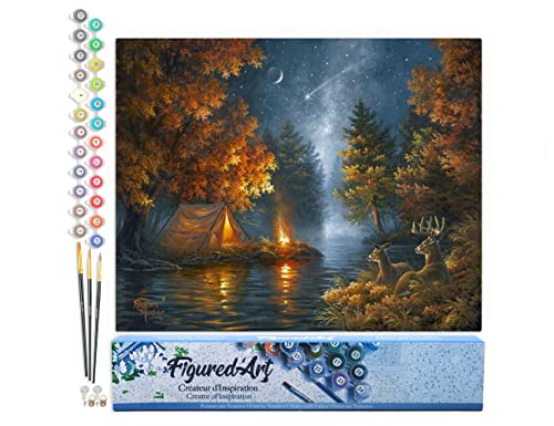 Figured'Art Malen Nach Zahlen Erwachsene Zelten unter dem Sternenhimmel - Paint by Numbers Basteln DIY Bastelset 40x50cm ohne Holzrahmen Figured'Art Malen Nach Zahlen Erwachsene Zelten unter dem Sternenhimmel - Paint by Numbers Basteln DIY Bastelset 40x50cm ohne Holzrahmen von Figured'Art