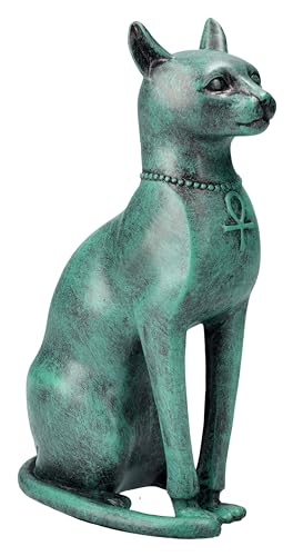 Bastet Statue in Antiker Bronze-Grünspan-Optik - Figur 21 cm - Elegante Ägyptische Dekoration Katze Bastet Statue in Antiker Bronze-Grünspan-Optik - Figur 21 cm - Elegante Ägyptische Dekoration Katze von Figuren Shop GmbH