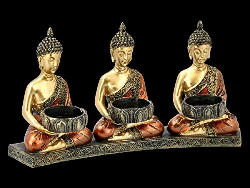 DREI Thai Buddha-Figuren mit Teelichthalter | Kerzenhalter, Dekoartikel, Deko-Figur, B 27 cm DREI Thai Buddha-Figuren mit Teelichthalter | Kerzenhalter, Dekoartikel, Deko-Figur, B 27 cm von Figuren Shop GmbH
