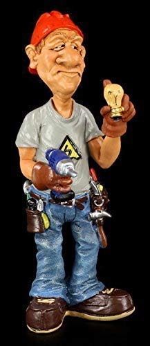 Elektriker - Funny Job Figur | witzige Dekofigur, handbemalt von Figuren Shop GmbH