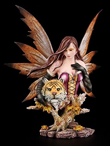 Elfenfigur Büste - Jahreszeit Herbst mit Tiger - Elfen Figur Elfe Fee Fairy Deko von Figuren Shop GmbH