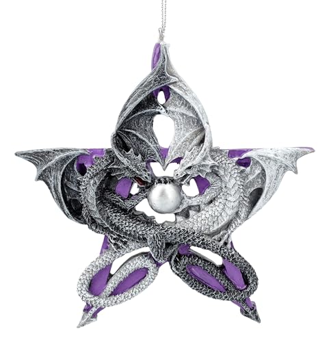 Exklusiver Weihnachtsbaumschmuck Drachen Pentagramm von Anne Stokes - 13 cm, Weihnachtsdeko, Fantasy, Gothic von Figuren Shop GmbH