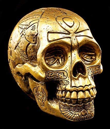 Figuren Shop GmbH Ägyptischer Totenkopf goldfarben - Figur Schädel Totenschädel von Figuren Shop GmbH