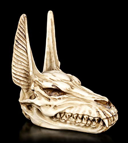 Figuren Shop GmbH Altägyptischer Fantasy Totenkopf - Anubis Gott der Totenriten | Gothic-Schädel Kopf-Skulptur H 17 cm von Figuren Shop GmbH