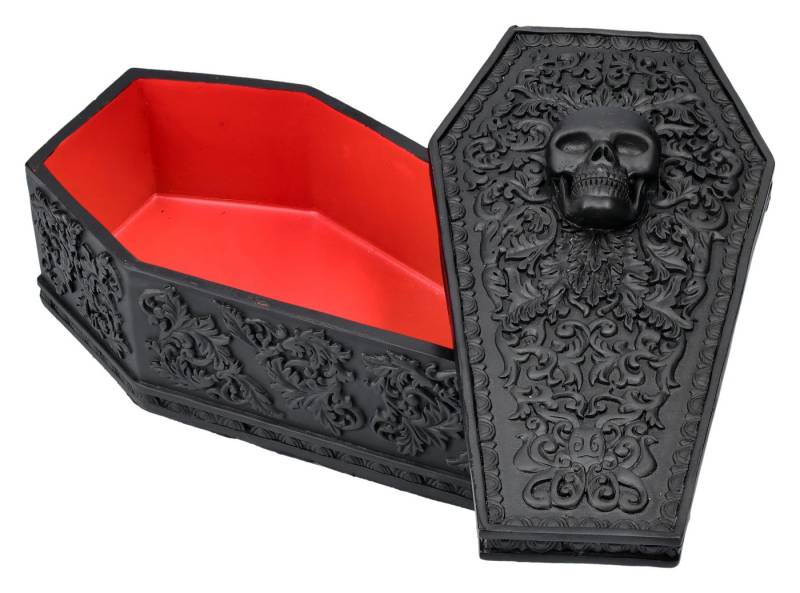 Figuren Shop GmbH Aufbewahrungsdose Schatulle Sarg - Gothic Totenkopf - Gruselige Aufbewahrungsdose Deko von Figuren Shop GmbH