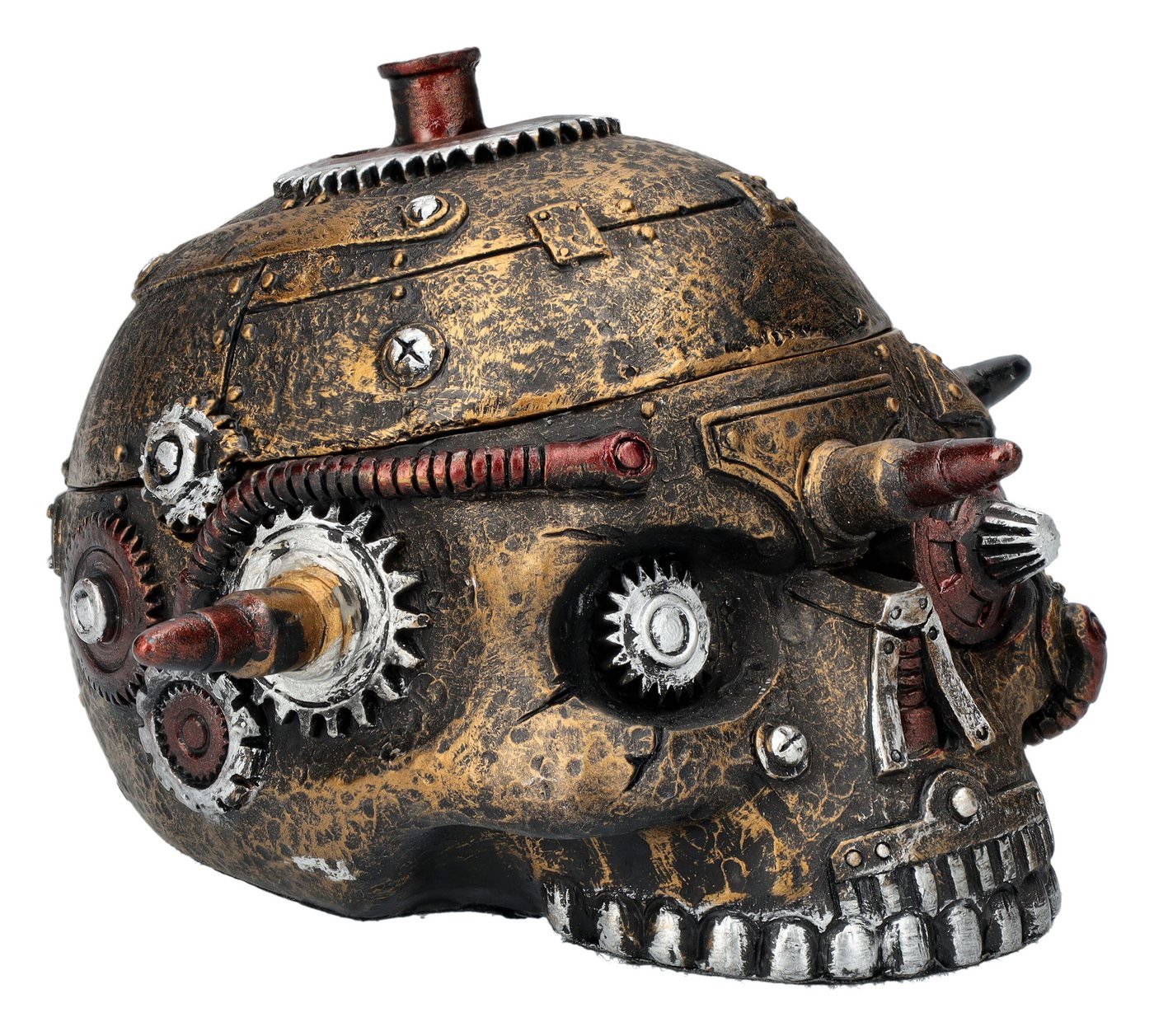 Figuren Shop GmbH Aufbewahrungsdose Schatulle - Steampunk Totenkopf mit Patronen - Aufbewahrungsdose von Figuren Shop GmbH