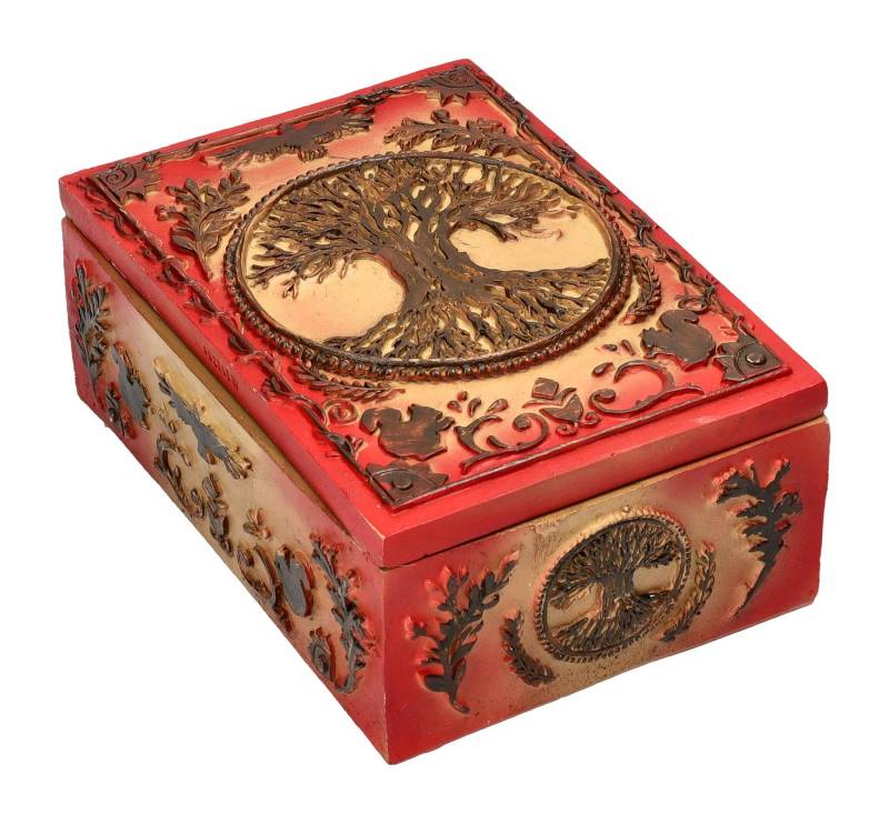 Figuren Shop GmbH Aufbewahrungsdose Schatulle für Tarotkarten - Tree of Life - Aufbewahrung Fantasy von Figuren Shop GmbH
