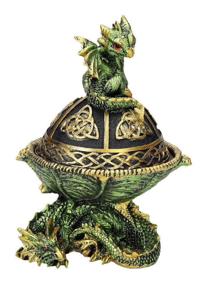 Figuren Shop GmbH Aufbewahrungsdose Schatulle keltisch - Grüne Drachen - Fantasy Aufbewahrungsdose Figuren Shop GmbH Aufbewahrungsdose Schatulle keltisch - Grüne Drachen - Fantasy Aufbewahrungsdose von Figuren Shop GmbH