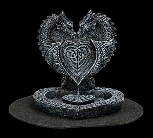 Figuren Shop GmbH Backflow Räucherhalter - Drachen-Herz | inkl. 3 Backflow Räucherkegel Kunsstein Figuren Shop GmbH Backflow Räucherhalter - Drachen-Herz | inkl. 3 Backflow Räucherkegel Kunsstein von Figuren Shop GmbH