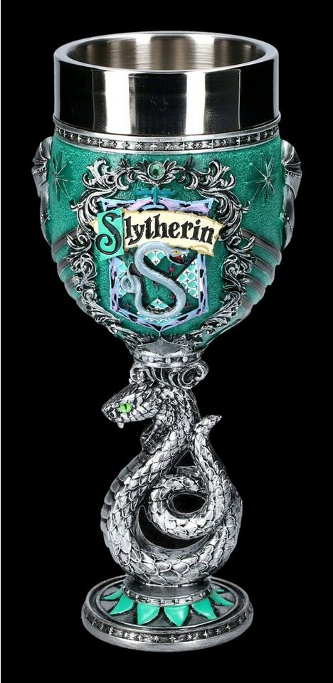 Figuren Shop GmbH Becher Harry Potter Kelch - Slytherin - Merchandise Becher, Kunststein (Polyresin), Edelstahl von Figuren Shop GmbH