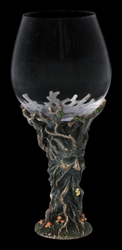 Figuren Shop GmbH Becher Kelch Greenman - Forest Nectar - Veronese Fantasy Deko, Kunststein (Polyresin), Glas von Figuren Shop GmbH