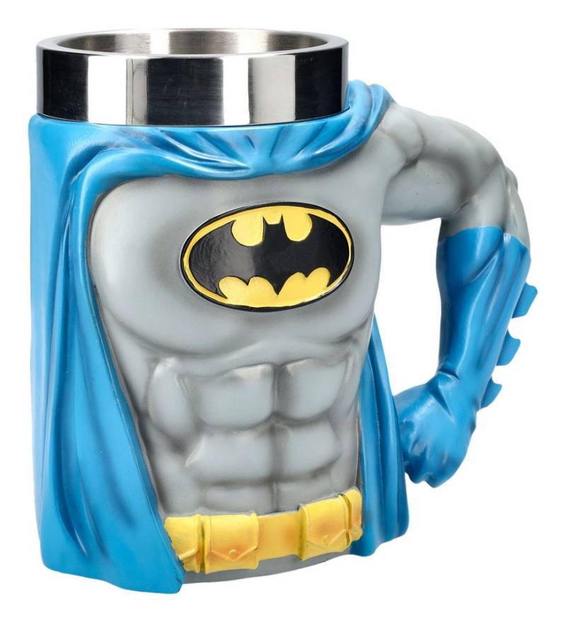 Figuren Shop GmbH Bierkrug Krug Superheld Batman - Merchandise Dekoration Bierkrug, Kunststein (Polyresin), Edelstahl von Figuren Shop GmbH