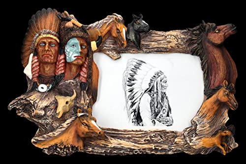 Figuren Shop GmbH Bilderrahmen Western mit Pferden und Indianern | Cowboy Wilder Westen Deko Reiter Rodeo Figuren Shop GmbH Bilderrahmen Western mit Pferden und Indianern | Cowboy Wilder Westen Deko Reiter Rodeo von Figuren Shop GmbH