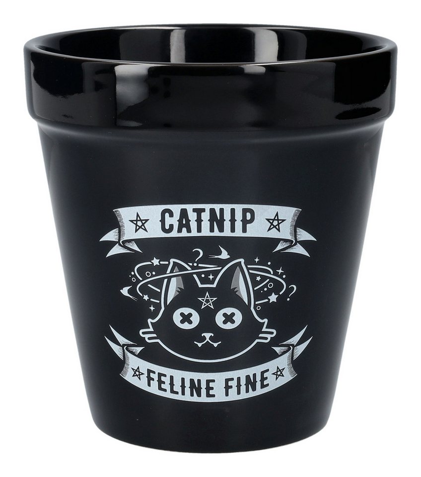 Figuren Shop GmbH Blumentopf Blumentopf Gothic - Catnip - Alchemy England - Pflanzentopf Katze Deko von Figuren Shop GmbH