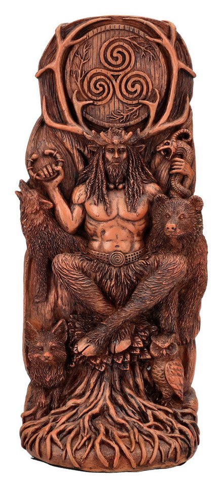 Figuren Shop GmbH Buchstütze Cernunnos Statue – Gehörnter Gott Figur Mystische Buchstütze 23 cm (1 St) von Figuren Shop GmbH