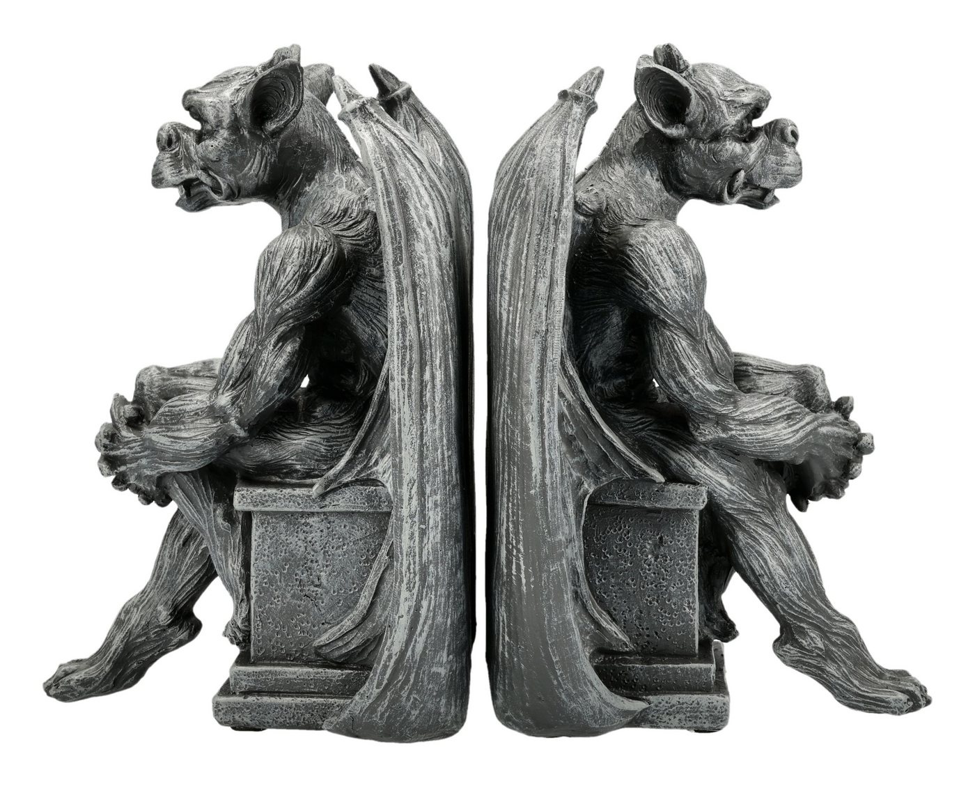 Figuren Shop GmbH Buchstütze Gargoyle Buchstützen – Gothic Wächter Figuren Fantasy Statue 19,5 cm (2 St) von Figuren Shop GmbH