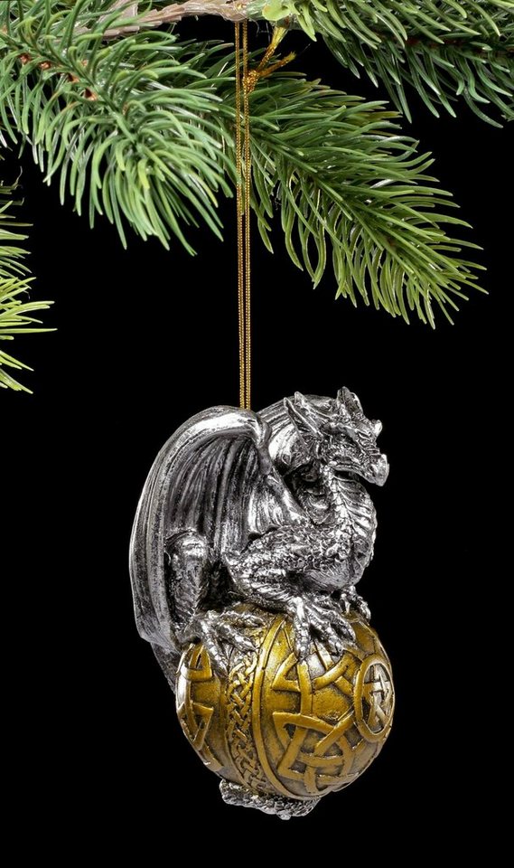 Figuren Shop GmbH Christbaumschmuck Christbaumkugel - Drache Balthazar - Fantasydeko Weihnachten (1-tlg) von Figuren Shop GmbH