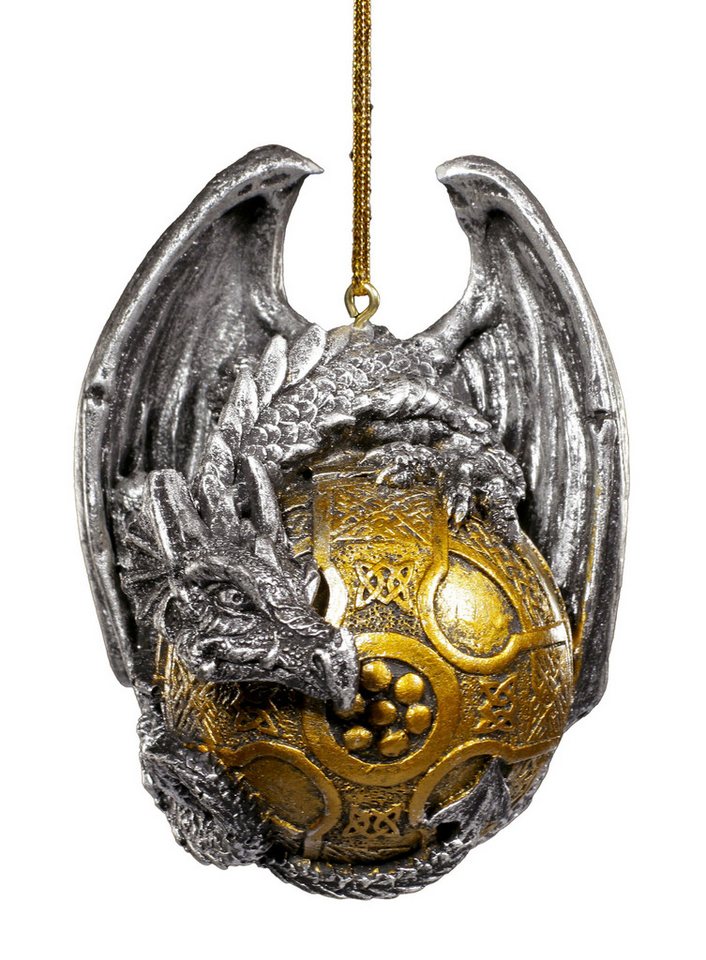 Figuren Shop GmbH Christbaumschmuck Christbaumkugel - Drache Gothic - Weihnachten Fantasy Deko (1-tlg) von Figuren Shop GmbH