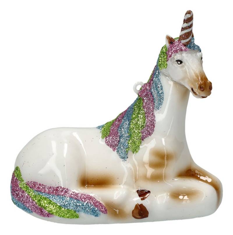 Figuren Shop GmbH Christbaumschmuck Weihnachtskugel - Einhorn - Fantasy Christbaumkugel Weihnachtsdeko (1-tlg) von Figuren Shop GmbH