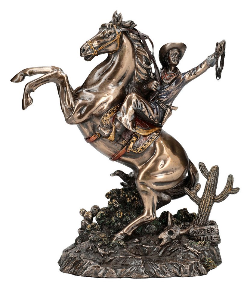 Figuren Shop GmbH Dekofigur Cowboy Figur mit Lasso auf Pferd - Western Dekofigur Wilder Westen Pfe Figuren Shop GmbH Dekofigur Cowboy Figur mit Lasso auf Pferd - Western Dekofigur Wilder Westen Pfe von Figuren Shop GmbH