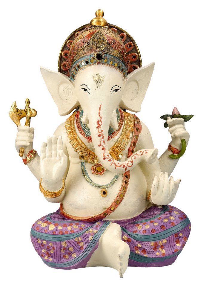 Figuren Shop GmbH Dekofigur Ganesha Figur handbemalt - Symbol der Weisheit - Götter Dekofigur Deko von Figuren Shop GmbH