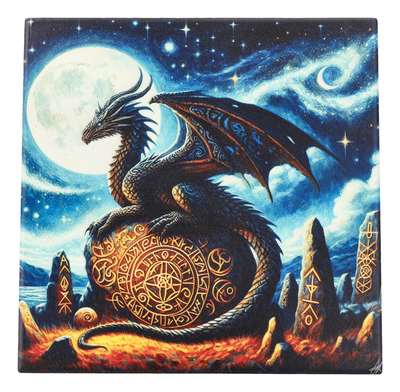 Figuren Shop GmbH Dekoobjekt Deko Fliese Drache - Mutter der Runen - Fantasy Dekofliese Dekoration Figuren Shop GmbH Dekoobjekt Deko Fliese Drache - Mutter der Runen - Fantasy Dekofliese Dekoration von Figuren Shop GmbH