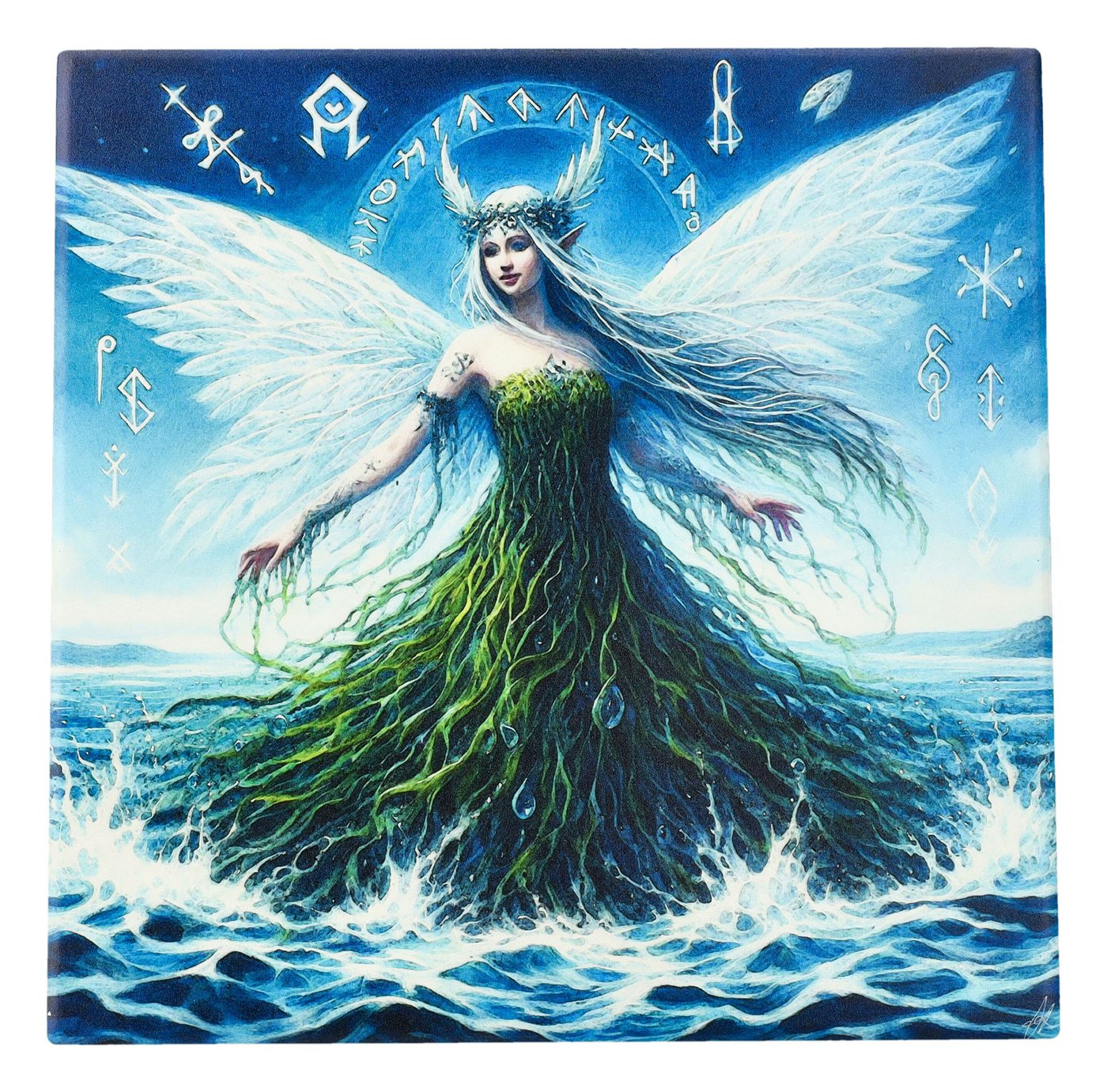 Figuren Shop GmbH Dekoobjekt Deko Fliese - Elfe des Wassers - Fantasy Fee Dekoration Dekofliese Figuren Shop GmbH Dekoobjekt Deko Fliese - Elfe des Wassers - Fantasy Fee Dekoration Dekofliese von Figuren Shop GmbH