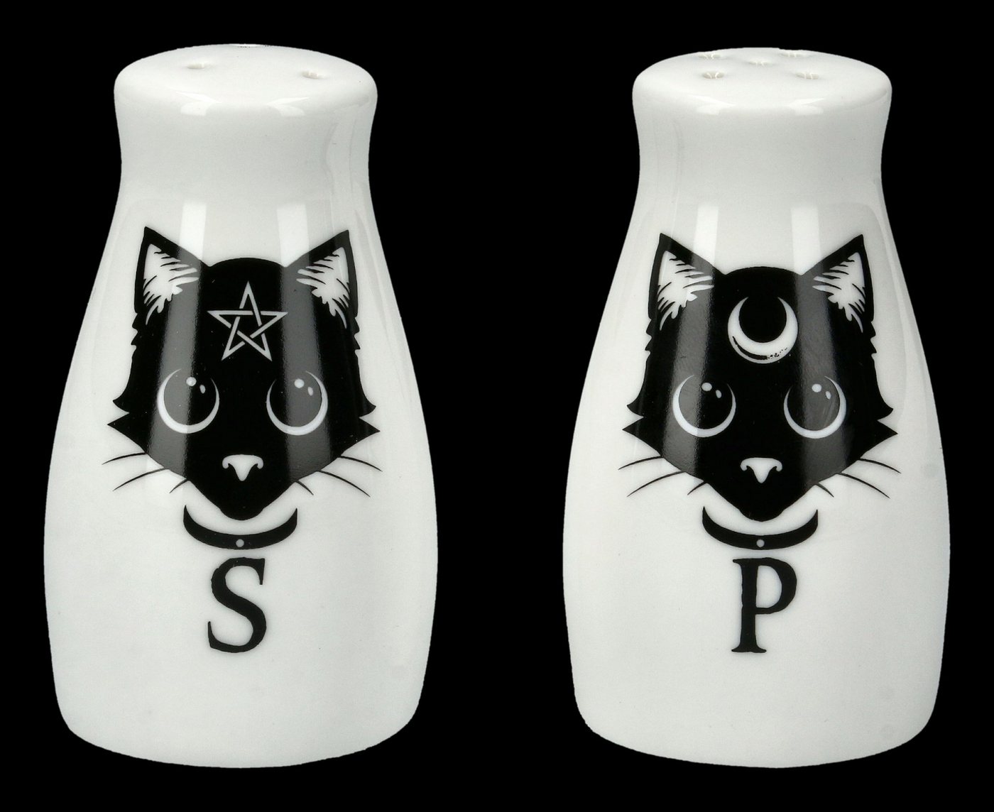 Figuren Shop GmbH Dekoobjekt Salz- und Pfefferstreuer - Katzen Black Cats - Alchemy England von Figuren Shop GmbH