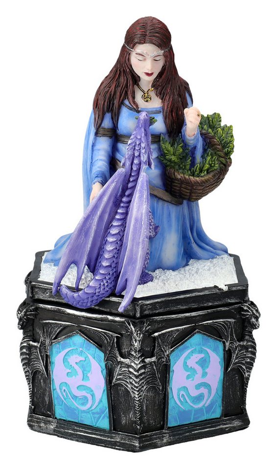 Figuren Shop GmbH Dekoobjekt Schatulle Anne Stokes - Dragon Friendship Winter - Schmuckdose Fantasy von Figuren Shop GmbH