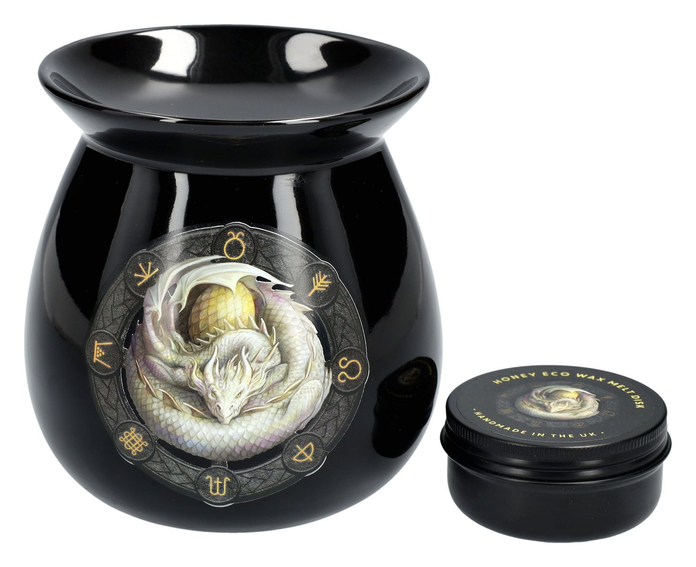 Figuren Shop GmbH Duftlampe Duftlampen Geschenkset - Drache Ostara - Anne Stokes Fantasy Duft Lampe Teelichthalter von Figuren Shop GmbH