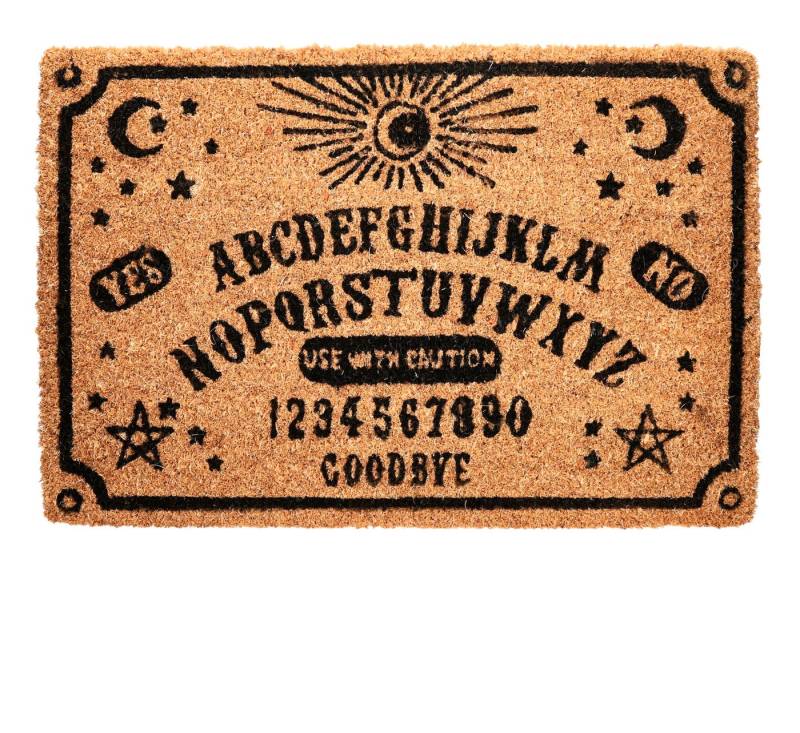 Figuren Shop GmbH Fußmatte Ouija Fußmatte – Hexenbrett Deko Witchboard PVC Rückseite 60x40, Hauseingang von Figuren Shop GmbH