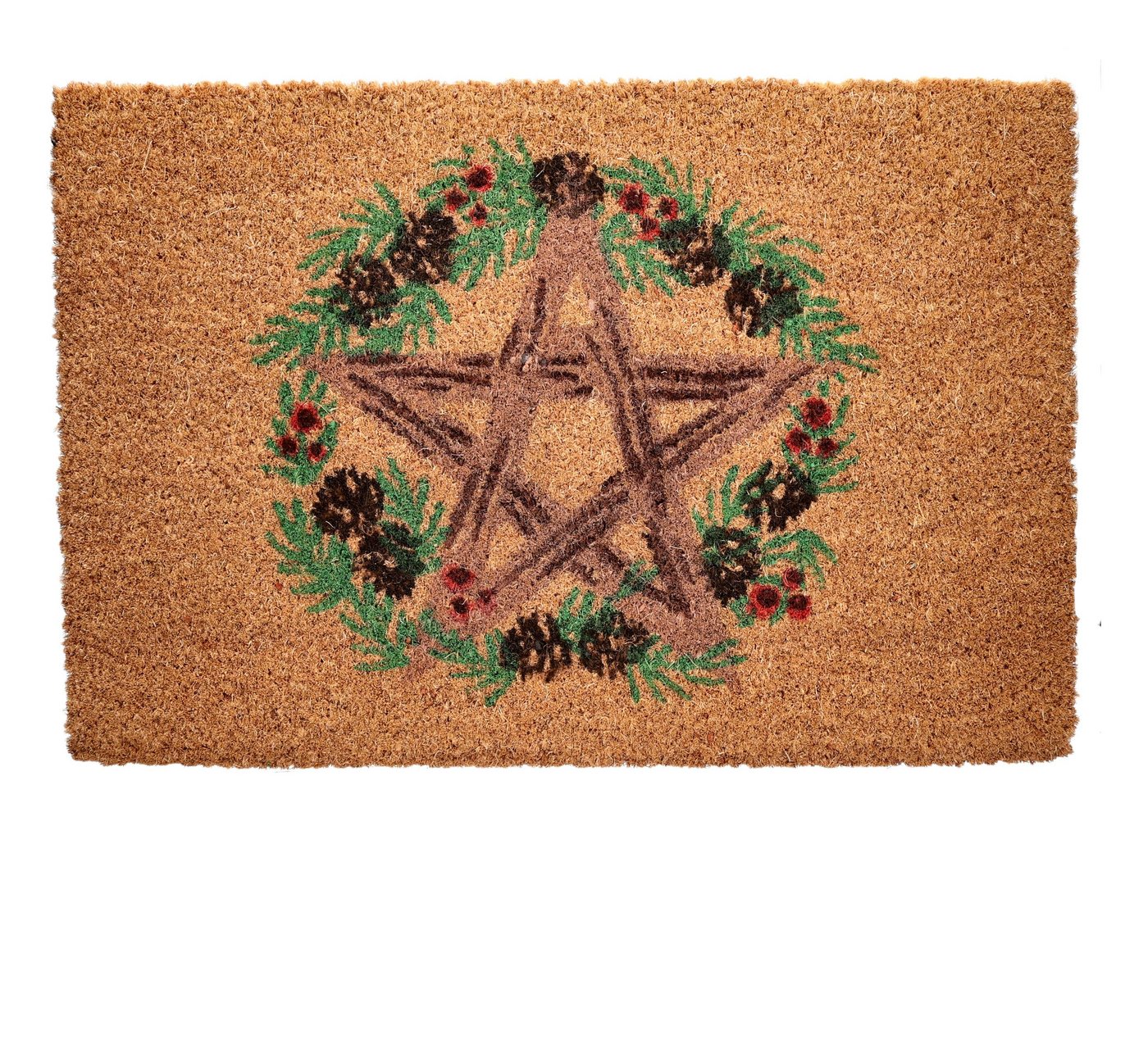 Figuren Shop GmbH Fußmatte Pentagramm Fußmatte – Winter Solstice Matte Kokos Gothic Deko 60x40 cm, Hauseingang Figuren Shop GmbH Fußmatte Pentagramm Fußmatte – Winter Solstice Matte Kokos Gothic Deko 60x40 cm, Hauseingang von Figuren Shop GmbH