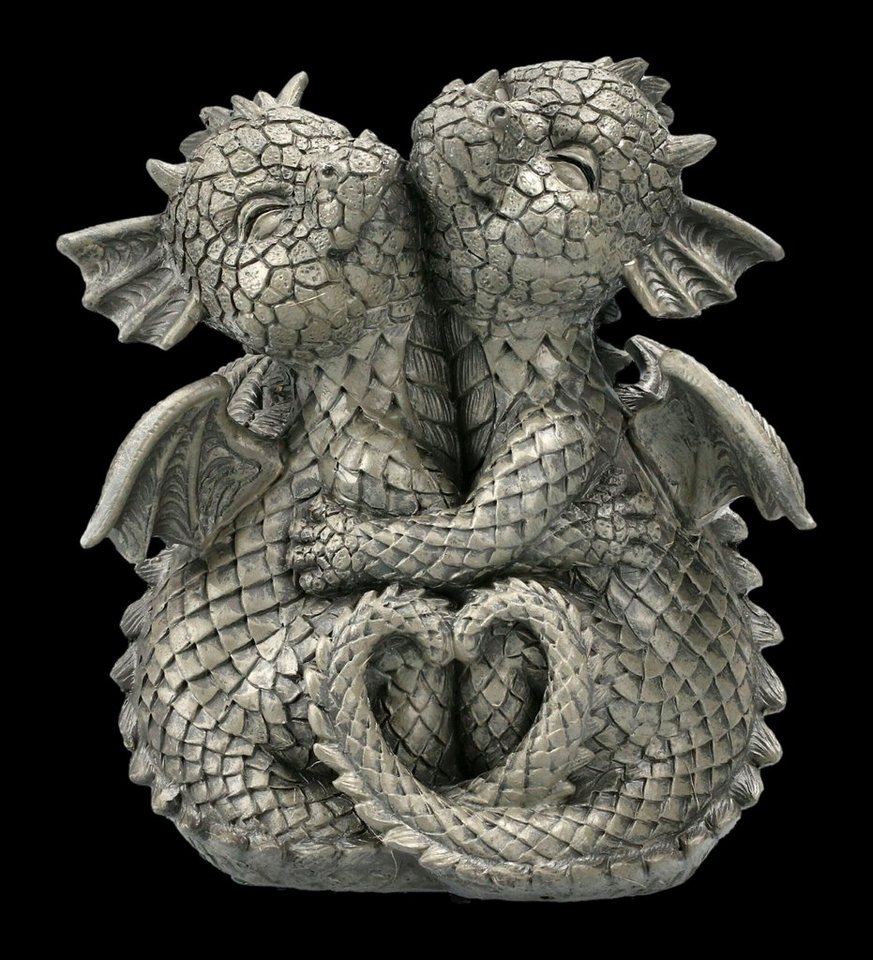 Figuren Shop GmbH Gartenfigur Gartenfigur Drachen Liebespaar - Loving Dragons - Gartendeko Fantasy von Figuren Shop GmbH