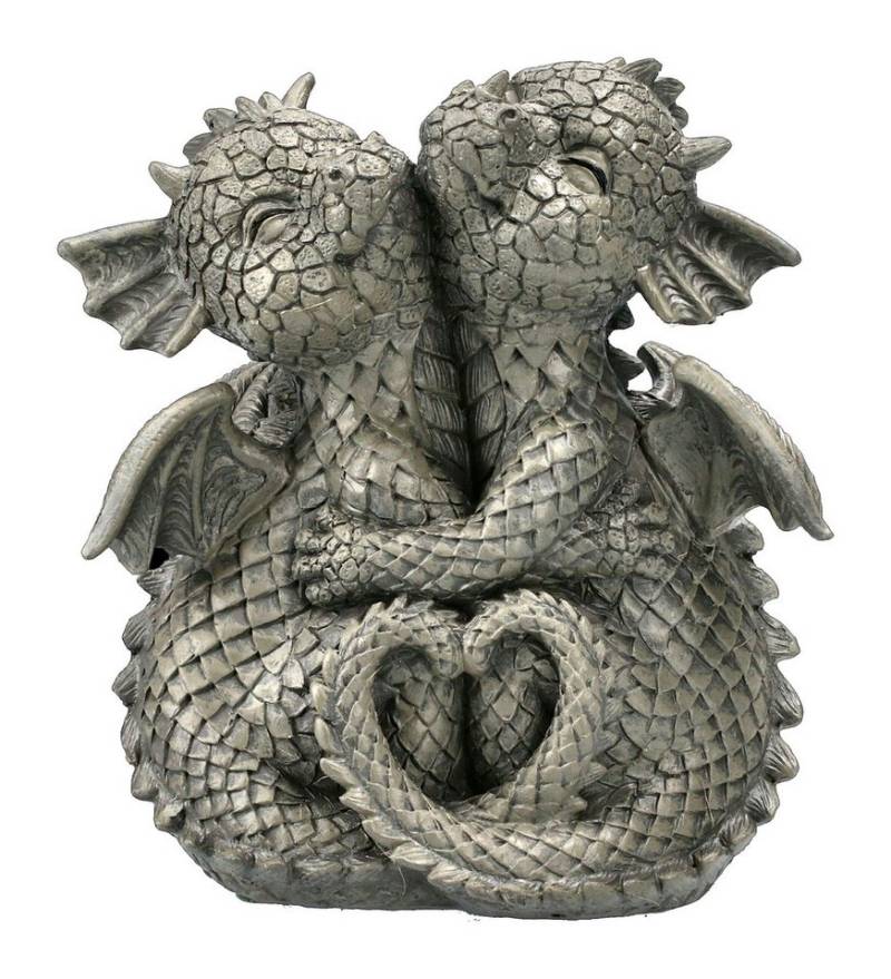 Figuren Shop GmbH Gartenfigur Gartenfigur Drachen Liebespaar - Loving Dragons - Gartendeko Fantasy von Figuren Shop GmbH