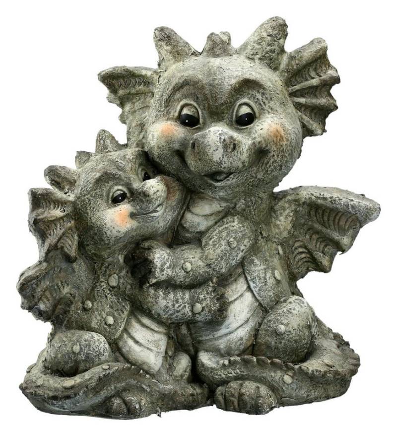 Figuren Shop GmbH Gartenfigur Gartenfigur - Drachen knuddeln - Fantasy Garten Figur Dekoration von Figuren Shop GmbH