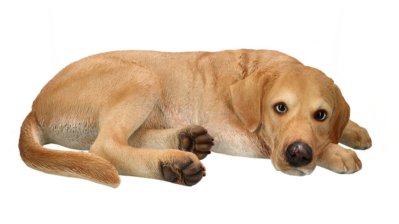 Figuren Shop GmbH Gartenfigur Gartenfigur Hund XL - Labrador liegend lebensecht - HotAnt - Deko von Figuren Shop GmbH