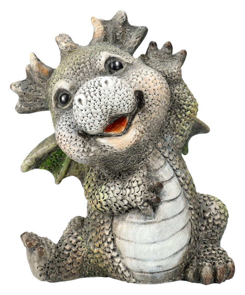 Figuren Shop GmbH Gartenfigur Gartenfigur - Lachender Drache - Fantasy Deko Garten Figur Figuren Shop GmbH Gartenfigur Gartenfigur - Lachender Drache - Fantasy Deko Garten Figur von Figuren Shop GmbH