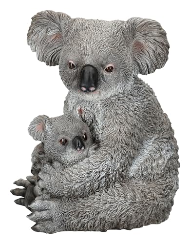 Figuren Shop GmbH Gartenfigur Koala Mama mit Baby – Lebensechte HotAnt Tierfigur, 24 cm Höhe, wetterfest & handbemalt von Figuren Shop GmbH