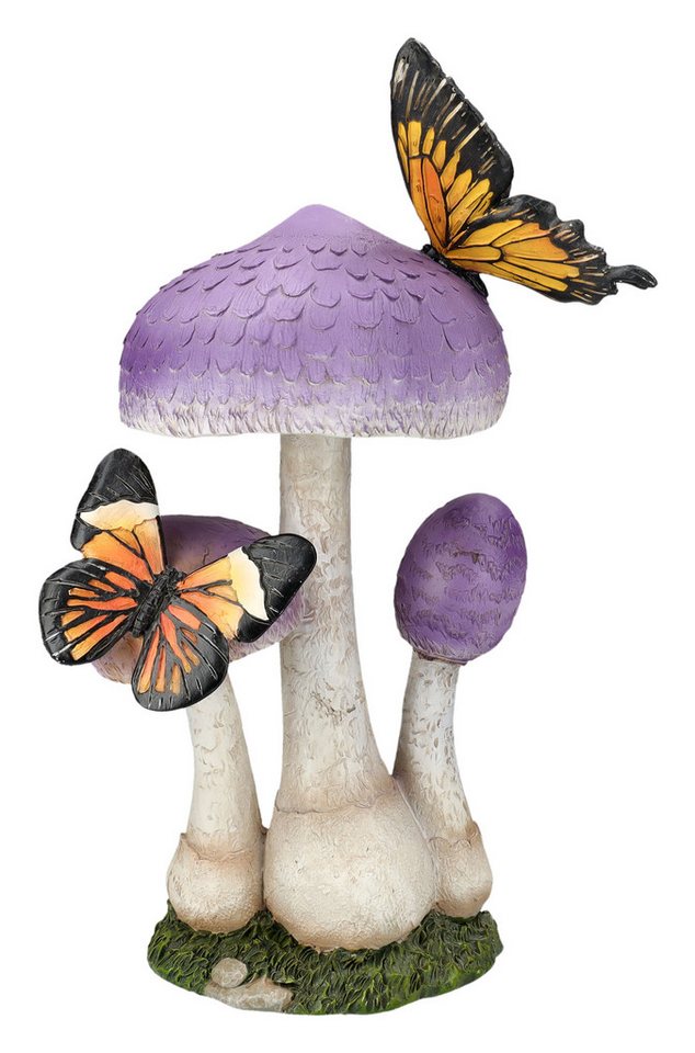 Figuren Shop GmbH Gartenfigur Mystische Pilzfigur – Lila Garten Statue Deko wetterbeständig 31,5 cm von Figuren Shop GmbH