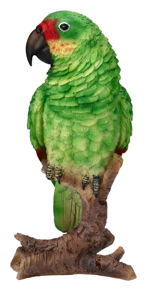 Figuren Shop GmbH Gartenfigur Papagei Gartenfigur – Grünsittich Deko Statue 22,5 cm von HotAnt von Figuren Shop GmbH